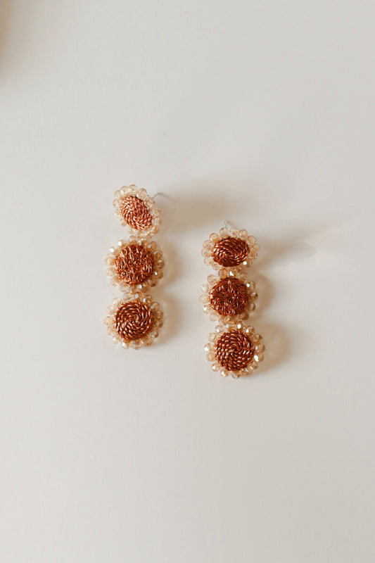 Three Suns Copper Earrings
