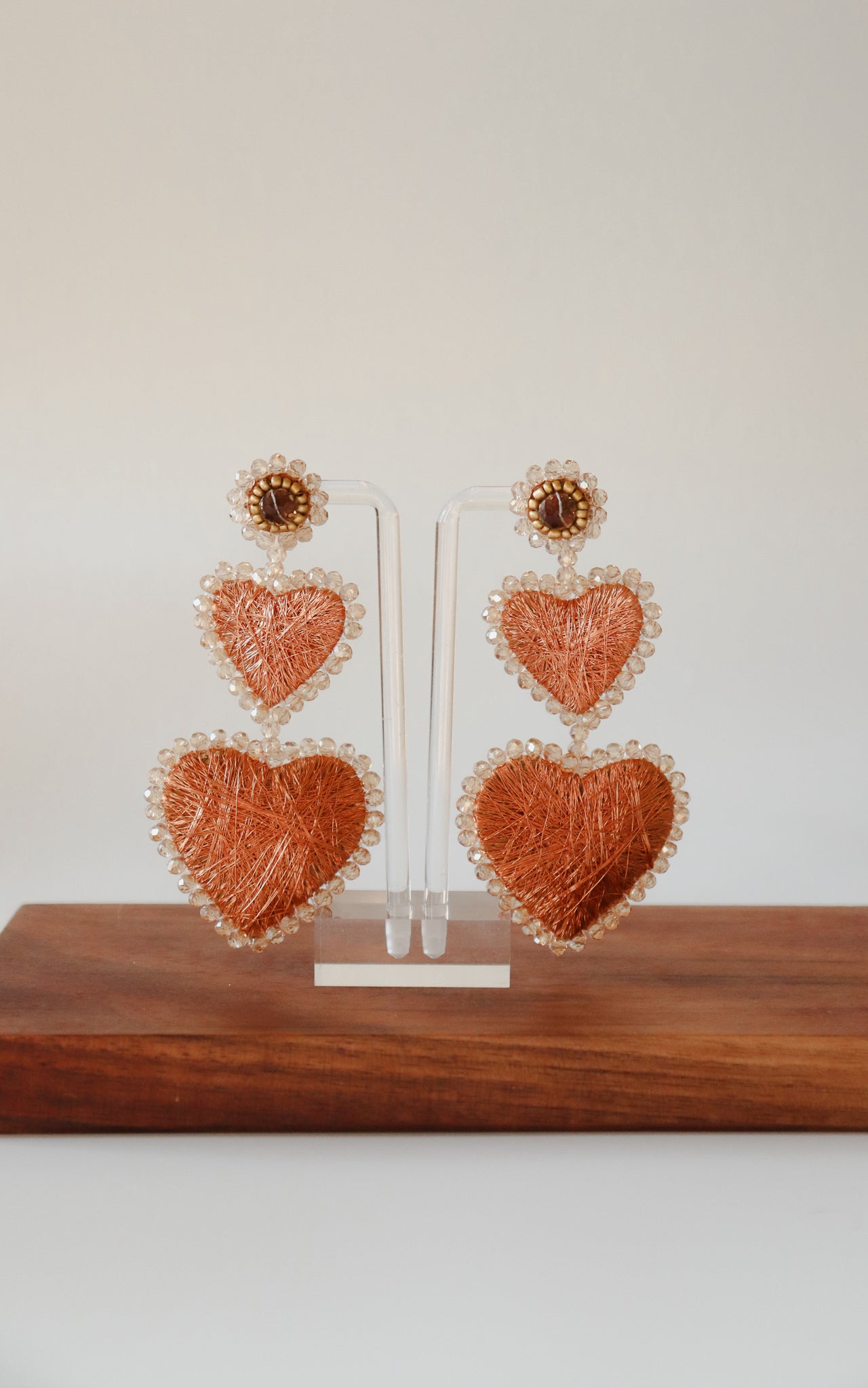 Double Heart Copper Earrings