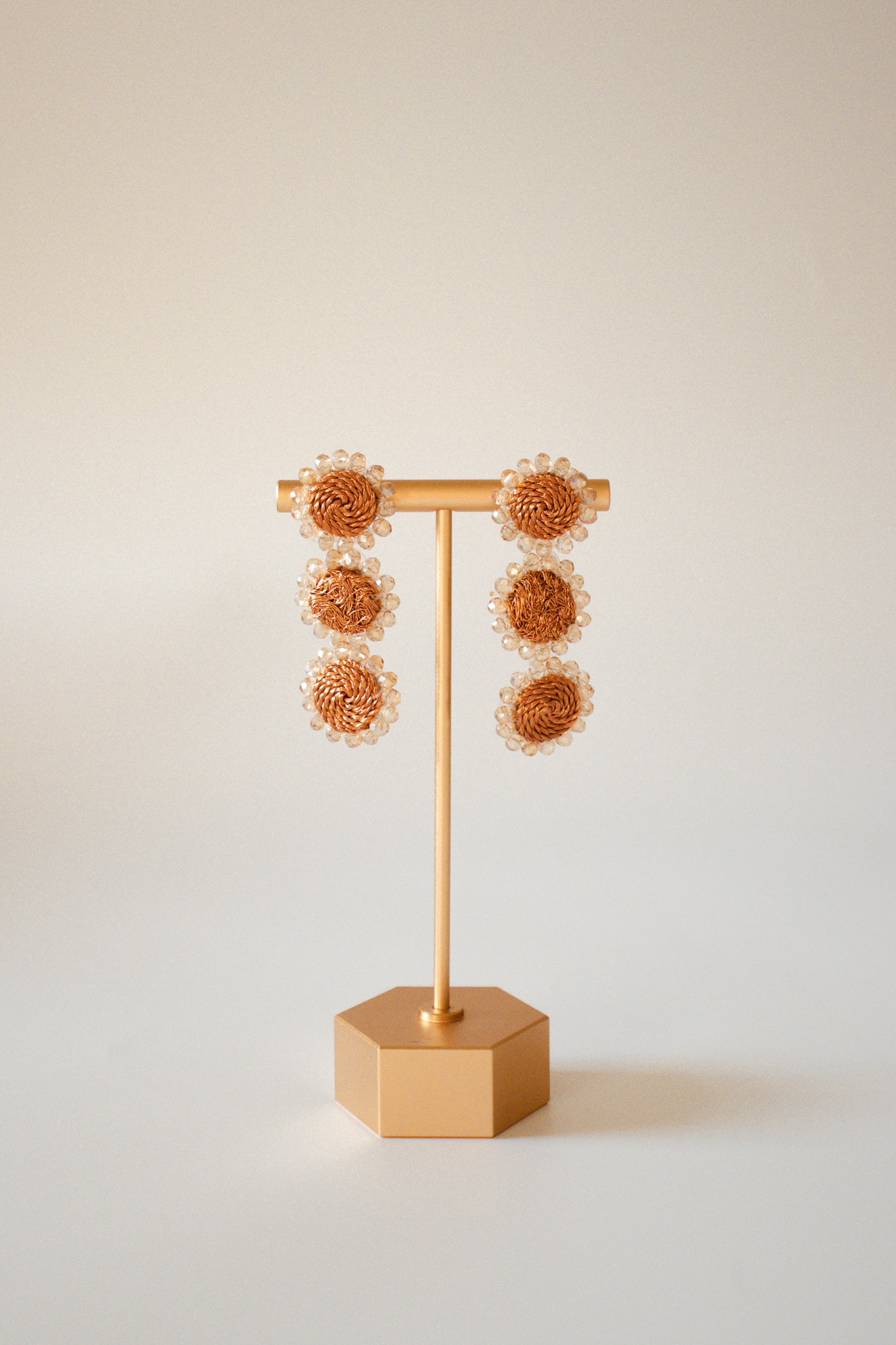 Three Suns Copper Earrings